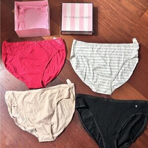 4 Vintage Victoria Secret Hi-Leg Brief Cotton Panties (Retired) NWT, Size: XL